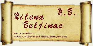 Milena Beljinac vizit kartica